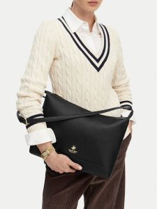 Beverly Hills Polo Club Torebka CEO-BHPC-L-005-10 Czarny. Czarne listonoszki Beverly Hills Polo Club, bez wzorów, ze skóry, bez dodatków. Za 179,99 zł.