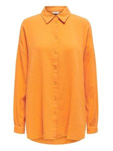 ONLY Koszula w kolorze pomarańczowym rozmiar: XS. Pomarańczowe koszule ONLY, xs, bez wzorów, z bawełny, bez kołnierzyka, bez ramiączek. Za 48,28 zł.