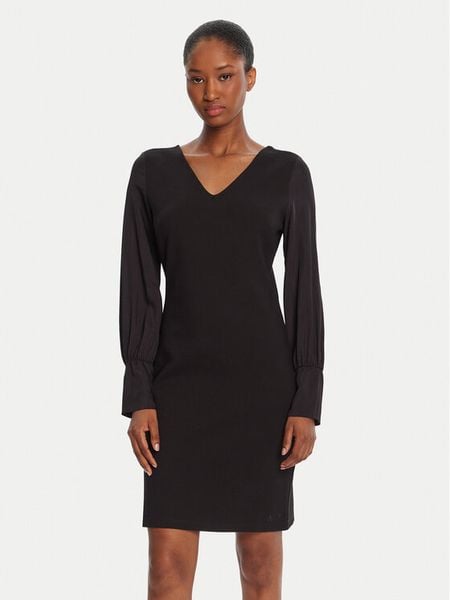 Armani Exchange Sukienka dzianinowa XW000756 AF16136 UC001 Czarny Slim Fit. Czarne kombinezony Armani Exchange, m, bez wzorów, z dzianiny, bez kołnierzyka, bez ramiączek. Za 499,99 zł.