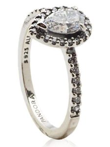 Pandora Srebrny pierścionek z kryształami rozmiar: 58. Szare pierścionki Pandora, z kryształem, srebrne. Za 295,99 zł.