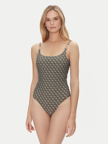 Guess Strój kąpielowy E5GJ45 KCRL2 Zielony. Zielone stroje jednoczęściowe Guess, z aplikacjami, z syntetyku. Za 309,99 zł.