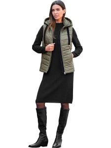 Heine Kamizelka pikowana w kolorze khaki rozmiar: 42. Brązowe kamizelki Heine, bez wzorów, bez kołnierzyka, bez ramiączek, bez kaptura. Za 131,12 zł.