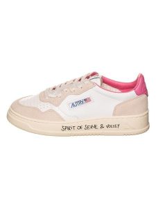 AUTRY Skórzane sneakersy "Medalist" w kolorze biało-beżowo-różowym rozmiar: 38. Brązowe trampki AUTRY, bez wzorów, bez zapięcia. Za 482,03 zł.