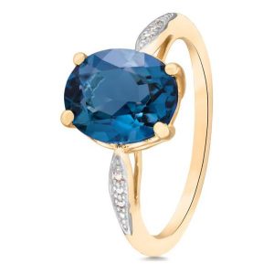 Pierścionek - , Diament 0,01ct,topaz london blue. Pierścionki marki W.KRUK. Za 1 790,00 zł.