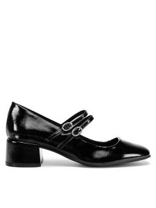 JENNY Czółenka LH24038-1 Czarny. Czarne czółenka Jenny, bez wzorów, z materiału, bez obcasa, bez zapięcia. Za 129,99 zł.