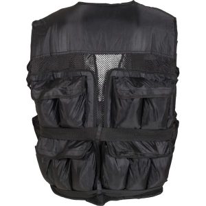 KAMIZELKA TRENINGOWA z obciążeniem 30 kg regulacja. Czarne kamizelki GORILLA SPORTS, bez wzorów, bez kołnierzyka, bez ramiączek, bez kaptura. Za 400,00 zł.