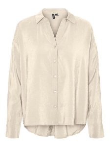 Vero Moda Bluzka "Queeny" w kolorze beżowym rozmiar: XL. Brązowe bluzki Vero Moda, xl, bez wzorów, z lyocellu, bez kołnierzyka, bez ramiączek. Za 43,88 zł.
