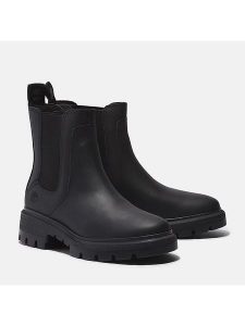 Timberland Skórzane sztyblety "Cortina Valley" w kolorze czarnym rozmiar: 36. Czarne botki Timberland, bez wzorów, bez obcasa, bez zapięcia. Za 591,60 zł.