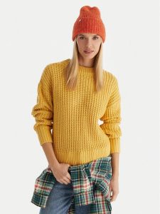 Roxy Sweter Coming Home ERJSW03666 Żółty Regular Fit. Żółte swetry klasyczne Roxy, xs, bez kołnierzyka. Za 279,99 zł.