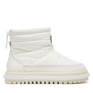 Śniegowce Tommy Jeans. Białe buty zimowe Tommy Jeans, z jeansu, bez obcasa, bez zapięcia. Za 439,99 zł.