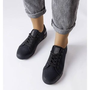 Czarne trampki Big Star LL274038. Czarne trampki bez wzorów, bez zapięcia. Za 178,75 zł.