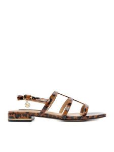 Nine West Sandały CEO-R26SS01558 Brązowy. Brązowe sandały Nine West, bez wzorów, z materiału, bez obcasa, na płaskiej podeszwie, bez zapięcia. Za 199,99 zł.