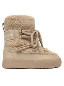 Tommy Hilfiger Śniegowce Faux Shearling Snowboot FW0FW08788 Écru. Buty zimowe TOMMY HILFIGER, z materiału, bez obcasa, bez zapięcia. Za 559,99 zł.