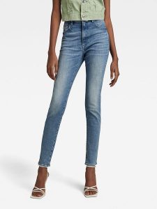 G-Star Dżinsy - Skinny fit - w kolorze niebieskim rozmiar: W25/L30. Niebieskie jeansy G-Star, z aplikacjami, z podwyższonym stanem. Za 227,31 zł.