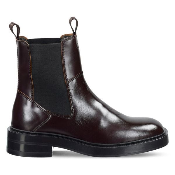 Sztyblety Gant. Brązowe botki GANT, bez wzorów, bez obcasa, na płaskiej podeszwie, bez zapięcia. Za 539,99 zł.