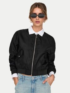ONLY Kurtka bomber Tatjano 15336394 Czarny Regular Fit. Czarne kurtki ONLY, xs, bez wzorów, z syntetyku, bez kaptura. Za 169,99 zł.