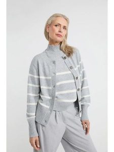 Josephine & Co Kardigan w kolorze jasnoszaro-białym rozmiar: M. Białe kardigany Josephine & Co, m, bez wzorów, z kaszmiru, bez ramiączek. Za 193,24 zł.