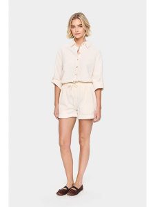 SAINT TROPEZ Szorty w kolorze kremowym rozmiar: S. Brązowe szorty Saint Tropez, bez wzorów, z bawełny, z podwyższonym stanem. Za 105,45 zł.