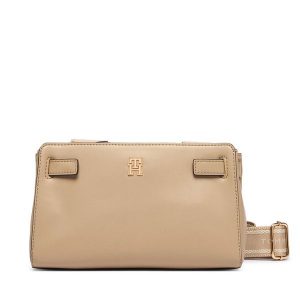 Torebka Tommy Hilfiger. Brązowe listonoszki TOMMY HILFIGER, bez wzorów, bez dodatków. Za 489,99 zł.