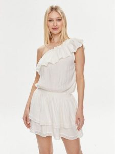 Melissa Odabash Sukienka letnia Debbie CR Biały Regular Fit. Białe sukienki MELISSA ODABASH, na lato, xs, bez wzorów, z wiskozy, bez kołnierzyka, bez ramiączek. Za 699,99 zł.