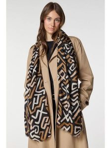 Lucky Bees Szal w kolorze beżowo-jasnobrązowo-czarnym - 180 x 75 cm rozmiar: onesize. Brązowe szaliki Lucky Bees, bez wzorów, z materiału. Za 87,40 zł.