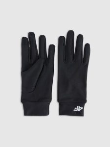 4F Rękawiczki dzianinowe Touch Screen uniseks - czarne S. Czarne rękawiczki 4f, bez wzorów, z dzianiny. Za 59,99 zł.