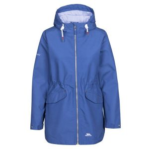 Trespass Finch - Damska kurtka przeciwdeszczowa Tp50 w kolorze indygo. Szare kurtki Trespass, bez wzorów, z bawełny, bez kaptura. Za 403,99 zł.