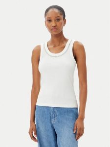 Marella Top Dede 2515941032 Écru Regular Fit. Topy Marella, l, bez wzorów, z bawełny, bez kołnierzyka, bez ramiączek. Za 199,99 zł.