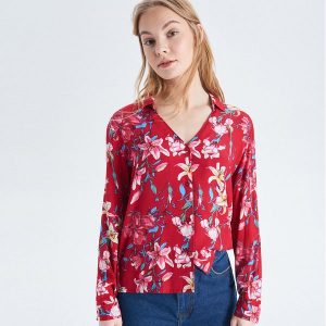 Koszula w kwiaty - Czerwony. Koszule marki Cropp. W wyprzedaży za 29,99 zł.