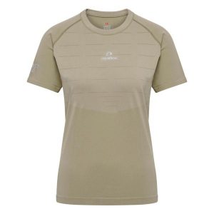 Damski bezszwowy kostium kąpielowy Newline Pace. Brązowe koszulki sportowe Newline, bez wzorów, bez ramiączek, do biegania. W wyprzedaży za 124,70 zł.