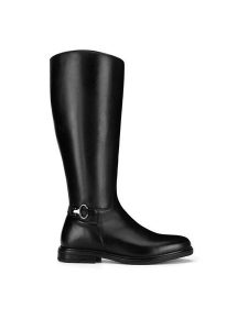 Sergio Bardi Kozaki WI34-EATON-01SB Czarny. Czarne kozaki Sergio Bardi, bez wzorów, ze skóry, bez obcasa, na płaskiej podeszwie, bez zapięcia. Za 335,99 zł.