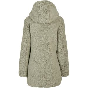 Kurtka polarowa z kapturem damska Urban Classics Sherpa. Zielone kurtki Urban Classics, na zimę, bez wzorów, z polaru, z kapturem. W wyprzedaży za 253,00 zł.