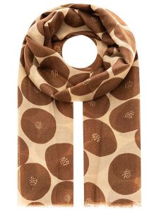 Zwillingsherz Szal w kolorze jasnobrązowo-beżowym rozmiar: onesize. Brązowe szaliki Zwillingsherz, bez wzorów, ze splotem. Za 118,56 zł.