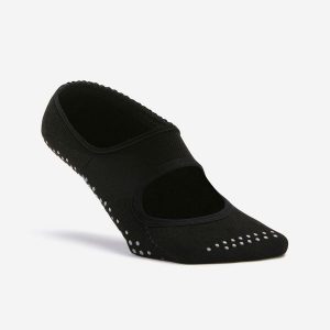 Skarpetki fitness damskie Domyos antypoślizgowe. Czarne skarpetki DOMYOS, bez wzorów, z elastanu. Za 34,99 zł.