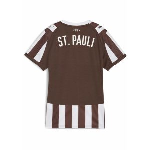 Damska koszulka domowa FC St. Pauli 25/26 PUMA Espresso Brown White. Białe bluzki Puma, m, bez wzorów, sportowe, bez kołnierzyka, bez ramiączek. Za 399,00 zł.