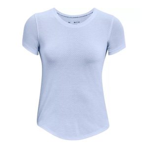 Koszulka Z Krótkim Rękawem Dla Kobiet Streaker Run. Niebieskie bluzki Under Armour, bez wzorów, sportowe, bez kołnierzyka, bez ramiączek. Za 181,99 zł.
