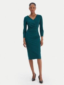 Rinascimento Sukienka koktajlowa CFC0126655003 Zielony Slim Fit. Zielone sukienki Rinascimento, m, bez wzorów, z syntetyku, wizytowe, bez kołnierzyka, bez ramiączek. Za 579,99 zł.