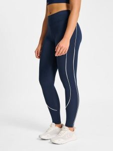 Damskie legginsy Hummel Pulse Piping. Niebieskie legginsy Hummel, bez wzorów, z poliesteru. Za 232,50 zł.