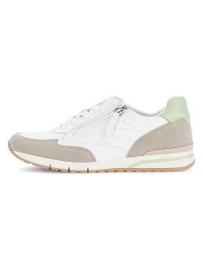 Gabor Skórzane sneakersy w kolorze biało-zielonym rozmiar: 40. Białe trampki Gabor, bez wzorów, bez zapięcia. Za 204,95 zł.
