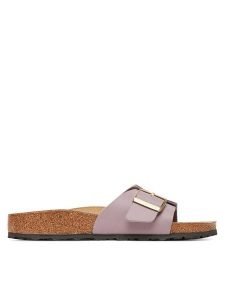 Birkenstock Klapki Catalina 1030250 Fioletowy. Fioletowe klapki Birkenstock, bez wzorów, ze skóry, bez obcasa. Za 359,99 zł.