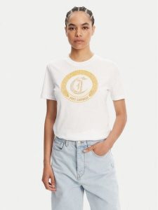 Just Cavalli T-Shirt 78PAHE13 Biały Regular Fit. Białe t-shirty Just Cavalli, xl, bez wzorów, z bawełny, bez kołnierzyka, bez ramiączek. Za 279,99 zł.