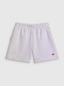 4F Spodenki dresowe damskie - szare L. Szare szorty 4f, bez wzorów, z dresówki, sportowe. Za 129,99 zł.