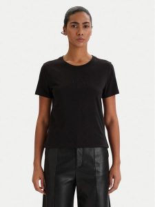 Armani Exchange T-Shirt XW001459 AF10356 UC001 Czarny Regular Fit. Czarne t-shirty Armani Exchange, s, bez wzorów, z bawełny, bez kołnierzyka, bez ramiączek. Za 269,99 zł.