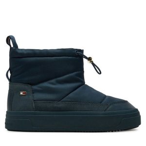 Śniegowce Tommy Hilfiger. Niebieskie buty zimowe TOMMY HILFIGER, z nylonu, bez obcasa, bez zapięcia. Za 699,99 zł.