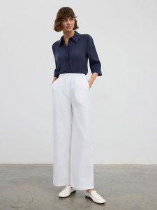 BGN Spodnie w kolorze białym rozmiar: 38. Białe spodnie z wysokim stanem BGN, bez wzorów, z materiału, z podwyższonym stanem. Za 65,99 zł.