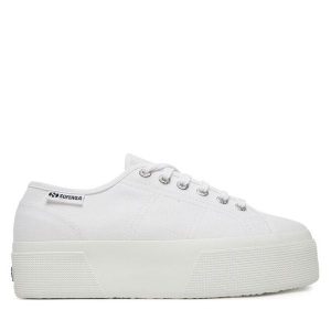 Superga. Białe trampki Superga, bez wzorów, bez zapięcia. Za 159,99 zł.