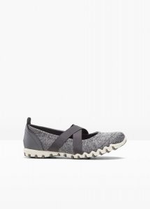 Baleriny na co dzień. Szare buty sportowe bonprix, bez wzorów, bez zapięcia. Za 114,99 zł.