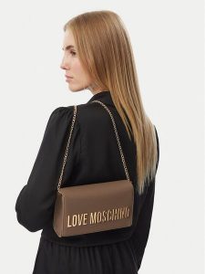 LOVE MOSCHINO Torebka JC4103PP0PKD0203 Brązowy. Brązowe torebki wieczorowe LOVE MOSCHINO, bez wzorów, ze skóry, bez dodatków. Za 699,99 zł.