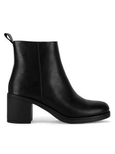 Clara Barson Botki WS5021-05 Czarny. Czarne botki Clara Barson, bez wzorów, ze skóry, bez obcasa, na słupku, bez zapięcia. Za 149,99 zł.
