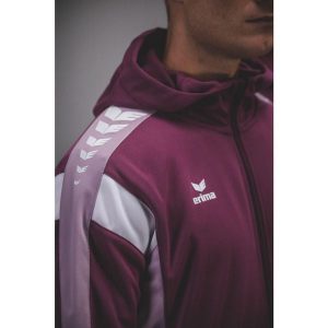 Kurtka treningowa Erima Celebrate 125 z kapturem, wielokolorowa dla juniorów. Czarne kurtki Erima, bez wzorów, z kapturem. Za 329,99 zł.